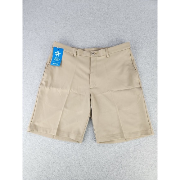 Haggar Other - Haggar Cool 18 Pro Flat Front expandable Khaki Beige Stretch Golf Mens SZ 36 NWT